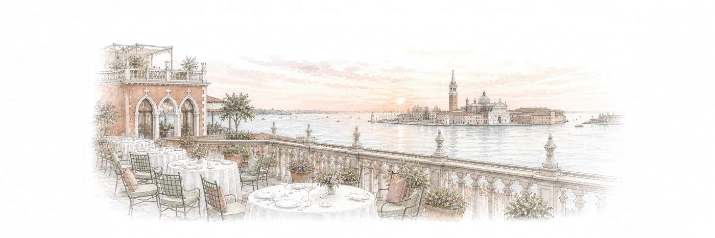 Watercolor illustration of Terrazza Danieli