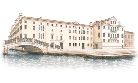Watercolor exterior of Ca’ di Dio