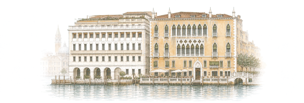 Watercolor exterior of Hotel Monaco & Grand Canal