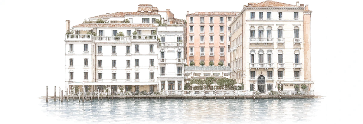 Watercolor exterior of The St. Regis Venice