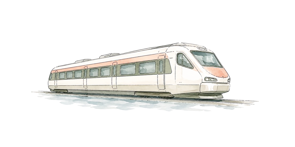 Watercolor Malpensa Express train