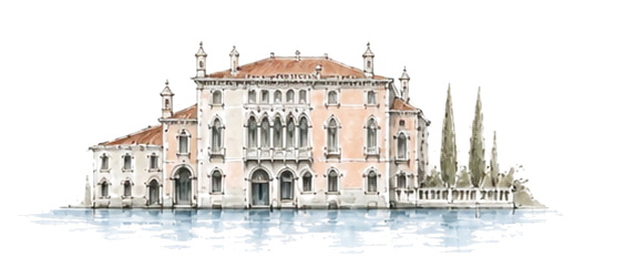 Watercolor Venetian hotel arrival